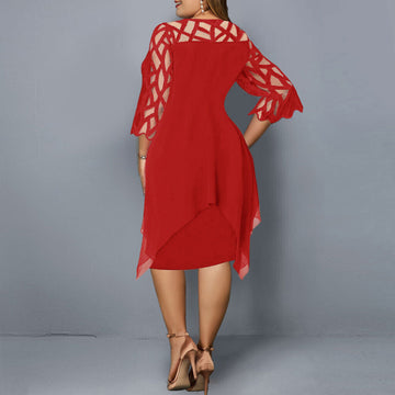 Cathryn - Graceful midi dress for plus sizes