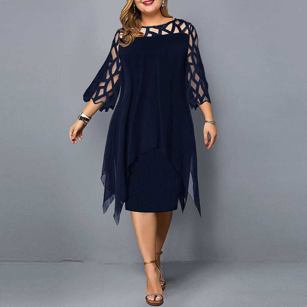 Cathryn - Graceful midi dress for plus sizes