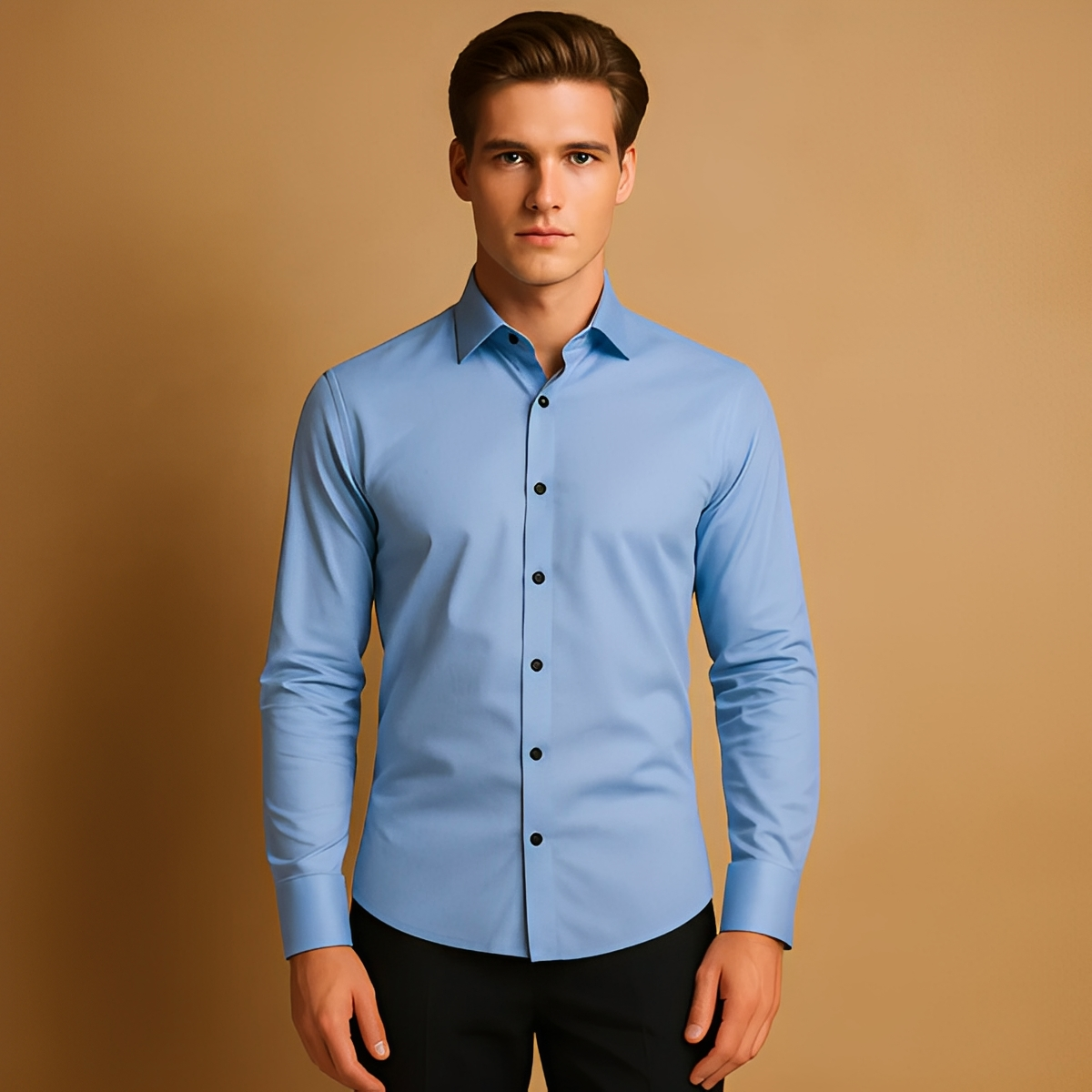 Aldous - Shirt with Stretch Formal-Fit Cut for Men