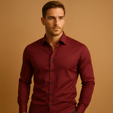 Aldous - Shirt with Stretch Formal-Fit Cut for Men