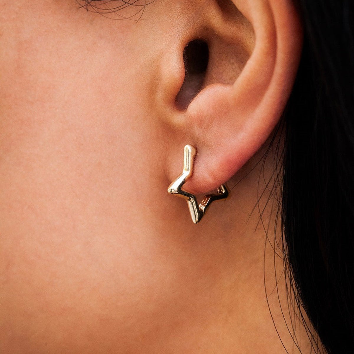 Huggie Star Earrings - Star Hoops