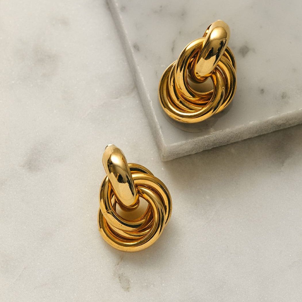 Rania – Woven Design Gold Earrings