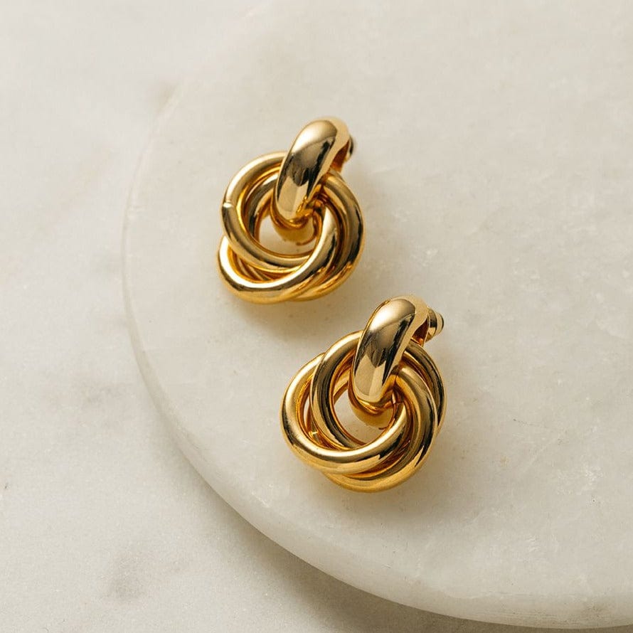 Rania – Woven Design Gold Earrings