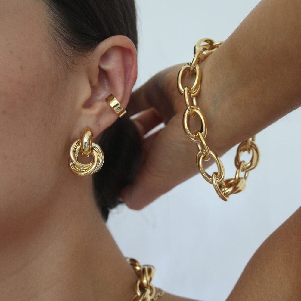 Rania – Woven Design Gold Earrings