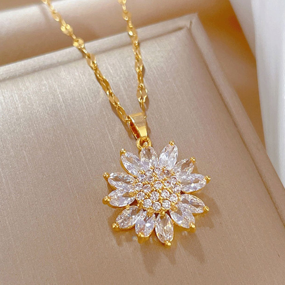 Anaya – Bright Sunflower Necklace with Spikes