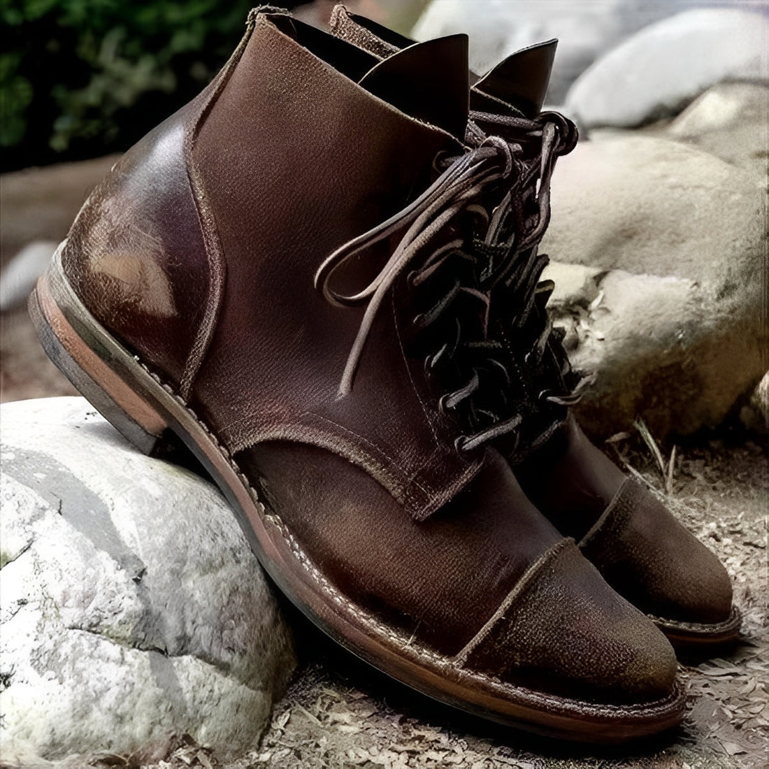 Hanzo - Classic lace-up boots for men