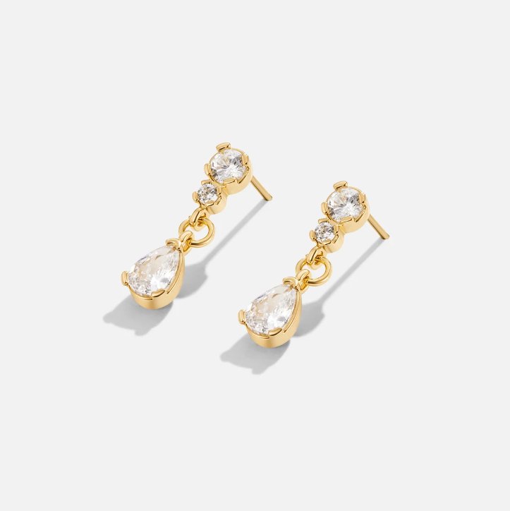 Yarina - Drop-shaped Crystal Earrings