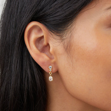 Yarina - Drop-shaped Crystal Earrings